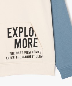 Sweat tricolore avec capuche doublée sherpa garçon